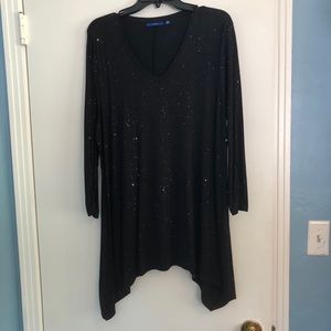 Apt. 9 Black with glitter Tunic XL